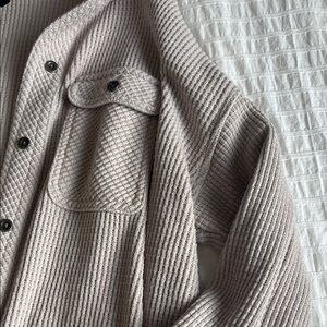Waffle Beige Button-Up
